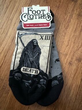Death Tarot Ankle Socks - Gray & Black